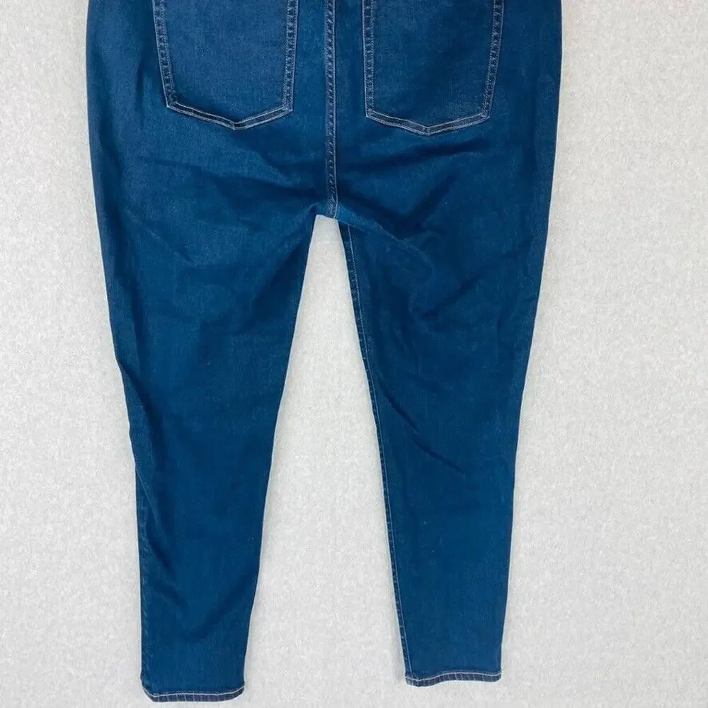 J. Crew Womans Sz 20 Jeans High Rise Toothpick Skinny Jeans Blue Stretch Pockets